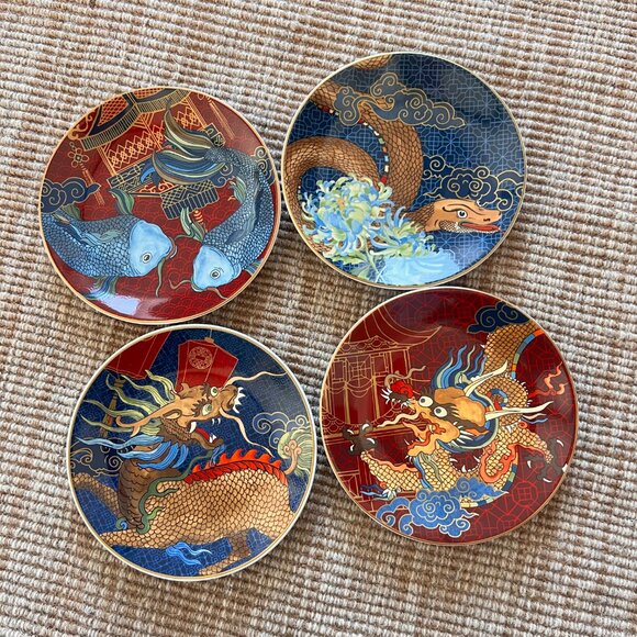 Brand New In Box Williams Sonoma Lunar New Year Salad Plates Set of 4 - Picture 1 of 7